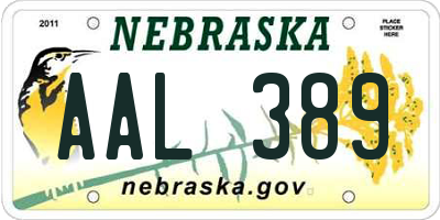 NE license plate AAL389