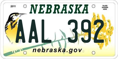 NE license plate AAL392