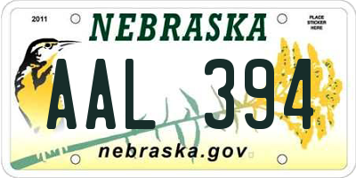 NE license plate AAL394