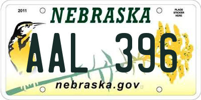 NE license plate AAL396