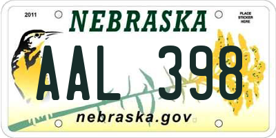 NE license plate AAL398