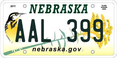 NE license plate AAL399