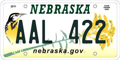 NE license plate AAL422