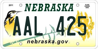 NE license plate AAL425