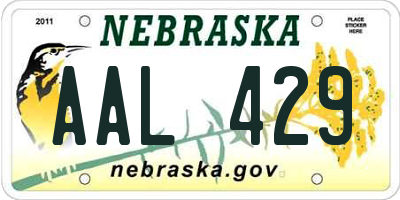 NE license plate AAL429