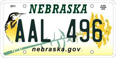 NE license plate AAL496