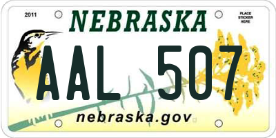 NE license plate AAL507