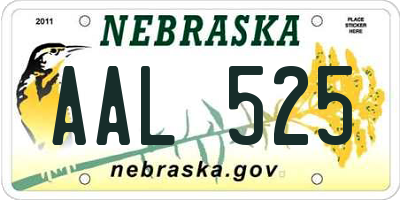 NE license plate AAL525