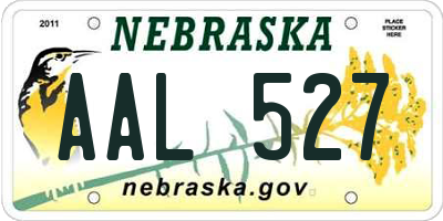 NE license plate AAL527