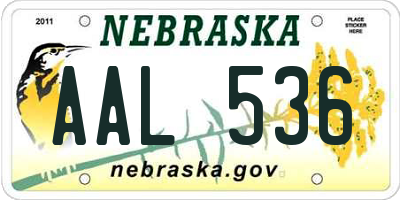 NE license plate AAL536