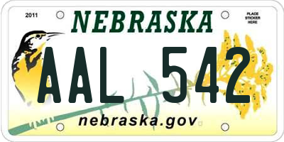 NE license plate AAL542