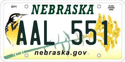 NE license plate AAL551