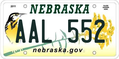 NE license plate AAL552