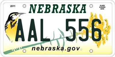 NE license plate AAL556