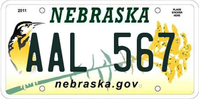 NE license plate AAL567