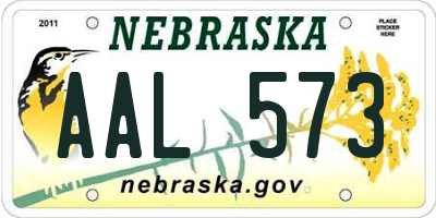 NE license plate AAL573