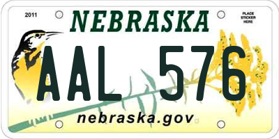 NE license plate AAL576