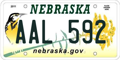 NE license plate AAL592