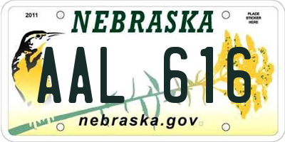 NE license plate AAL616