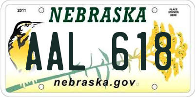 NE license plate AAL618