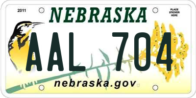 NE license plate AAL704