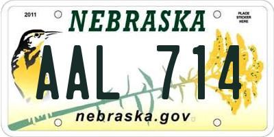 NE license plate AAL714