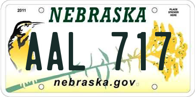 NE license plate AAL717