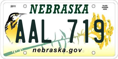 NE license plate AAL719