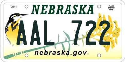 NE license plate AAL722