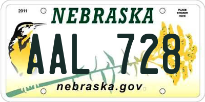 NE license plate AAL728