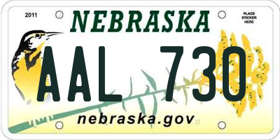 NE license plate AAL730