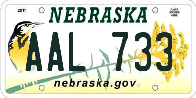 NE license plate AAL733