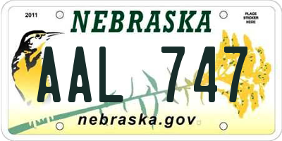 NE license plate AAL747