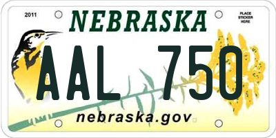 NE license plate AAL750