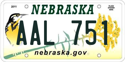 NE license plate AAL751