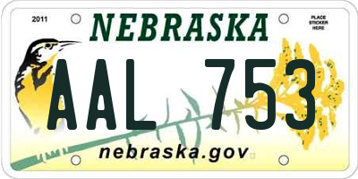 NE license plate AAL753