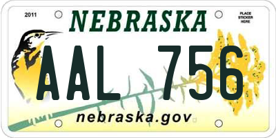 NE license plate AAL756