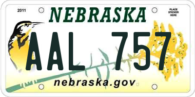 NE license plate AAL757