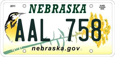 NE license plate AAL758