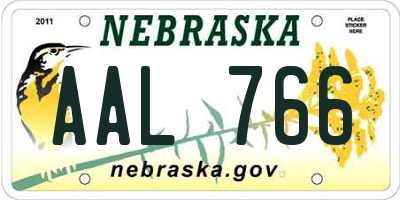 NE license plate AAL766