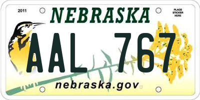 NE license plate AAL767