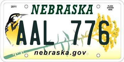 NE license plate AAL776