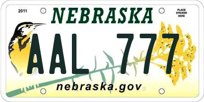 NE license plate AAL777