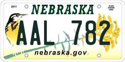 NE license plate AAL782