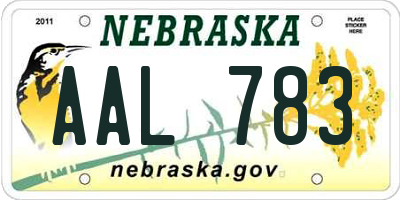 NE license plate AAL783