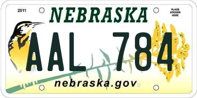 NE license plate AAL784