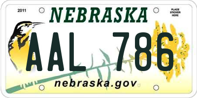 NE license plate AAL786