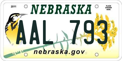 NE license plate AAL793