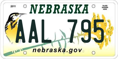 NE license plate AAL795