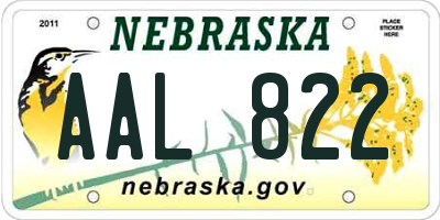 NE license plate AAL822